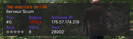  les warriors de l ile - Serveur Scum