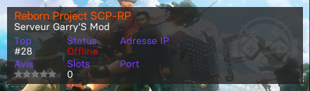 Reborn Project SCP-RP - Serveur Garry's mod