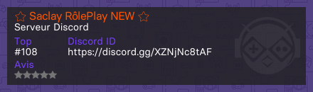 ⭐ Saclay RôlePlay NEW ⭐ - Serveur Discord