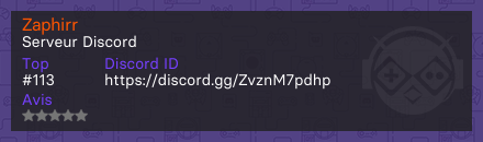 Zaphirr - Serveur Discord
