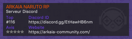 ARKAIA NARUTO RP  - Serveur Discord