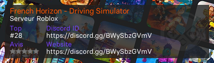 French Horizon - Driving Simulator - Serveur Roblox