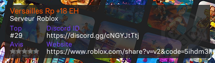 Versailles Rp +18 EH - Serveur Roblox