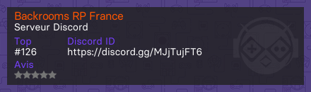 Backrooms RP France - Serveur Discord