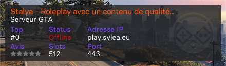 Stalya - Roleplay avec un contenu de qualité et une fluidité incomparable - Serveur GTA