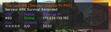 The Last Ark [Serveur Cluster Fr PVE]
