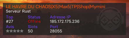 LE HAVRE DU CHAOS|X5|Max5|TP|Shop|Mymini