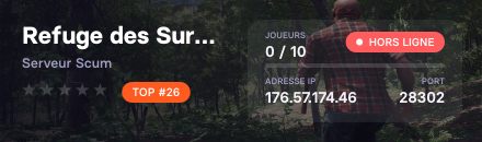 Refuge des Survivants - Serveur Scum