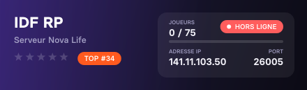 IDF RP - Serveur Nova Life