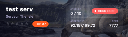 test serv - Serveur The isle