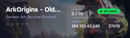 ArkOrigins - OldSchoolPVP  - Serveur ARK Survival Evolved