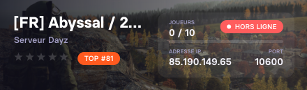[FR] Abyssal / 20k / PvE-PvP / NO Raid !