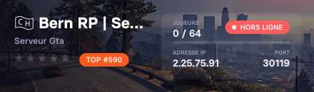 🇨🇭 Bern RP | Serveur RP Suisse | FR DE IT EN | 100% Custom