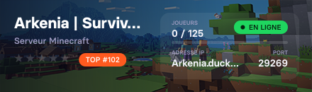 Arkenia | Survival | FreeBuild | Économie | Events
