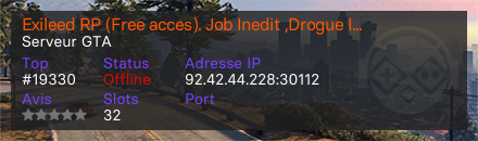 Exileed RP (Free acces). Job Inedit ,Drogue Inedit, STAFF ACTIF