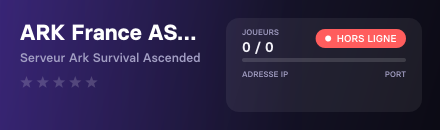 ARK France ASA FR/QC/BE x8 Farm/Xp/Taming Breed x50