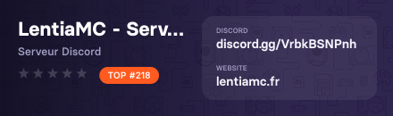 LentiaMC - Serveur Minecraft Francophone