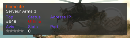 homelife - Serveur Arma 3