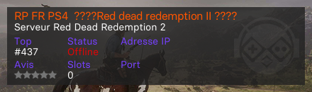 RP FR PS4  ????Red dead redemption II ???? - Serveur Red Dead Redemption 2