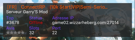  [FR]★ConnectRP★|10k Start|VIP|Semi-Serious|Beta|Addons Exclu
