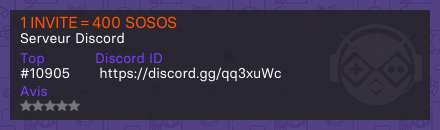 1 INVITE = 400 SOSOS - Serveur Discord