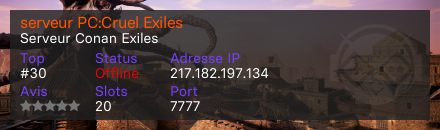 serveur PC:Cruel Exiles
