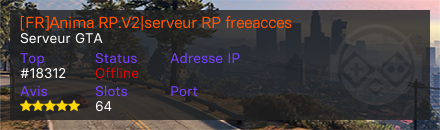 [FR]Anima RP.V2|serveur RP freeacces  - Serveur GTA