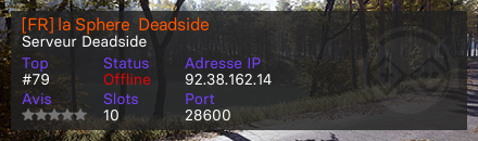 [FR] la Sphere  Deadside - Serveur Deadside