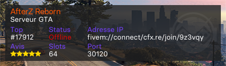 AfterZ Reborn - Serveur GTA