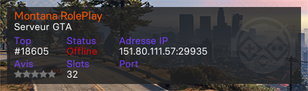 Montana RolePlay - Serveur GTA