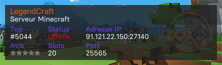 LegendCraft - Serveur Minecraft