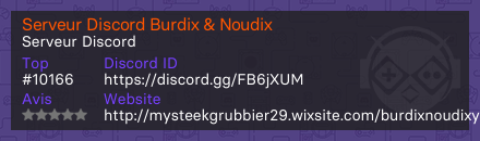 Serveur Discord Burdix & Noudix
