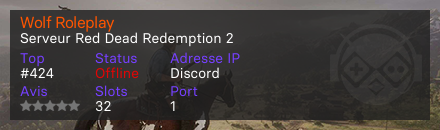 Wolf Roleplay  - Serveur Red Dead Redemption 2