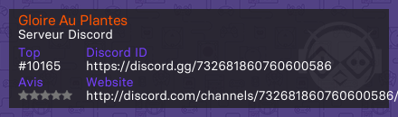 Gloire Au Plantes - Serveur Discord