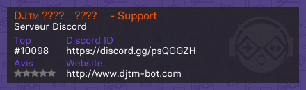 DJ™ ????​????​ - Support - Serveur Discord