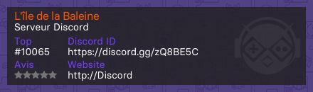 L'île de la Baleine  - Serveur Discord