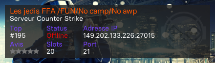 Les jedis FFA /FUN/No camp/No awp - Serveur Counter Strike