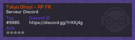 Tokyo Ghoul ~ RP FR  - Serveur Discord
