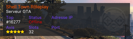 Shell Town Rôleplay  - Serveur GTA