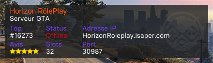 Horizon RôlePlay - Serveur GTA