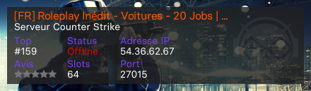 [FR] Roleplay Inédit - Voitures - 20 Jobs | Ouverture prochaine - Serveur Counter Strike