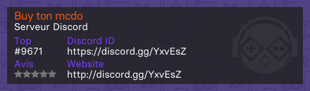Buy ton mcdo - Serveur Discord