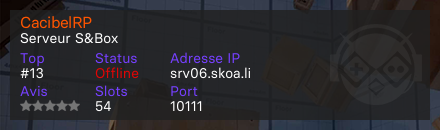 CacibelRP - Serveur S&Box