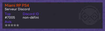 Miami RP PS4 - Serveur Discord