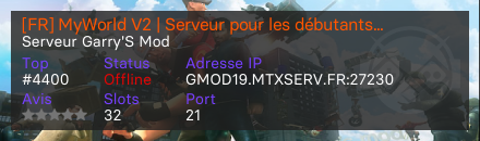 [FR] MyWorld V2 | Serveur pour les débutants | Recrutement #ON | M9K | VIP |