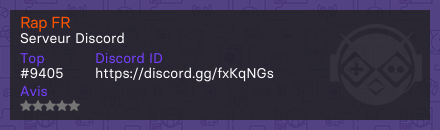 Rap FR - Serveur Discord