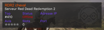 RDR2 cheval - Serveur Red Dead Redemption 2