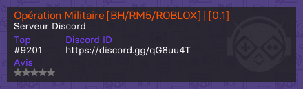 Opération Militaire [BH/RM5/ROBLOX] | [0.1] - Serveur Discord