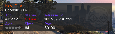 NovoCity - Serveur GTA
