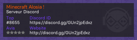 Minecraft Alosia ! - Serveur Discord